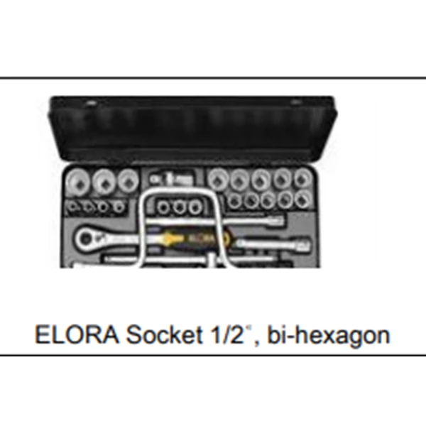 ELORA Socket Set 1/2 bi-hexagon